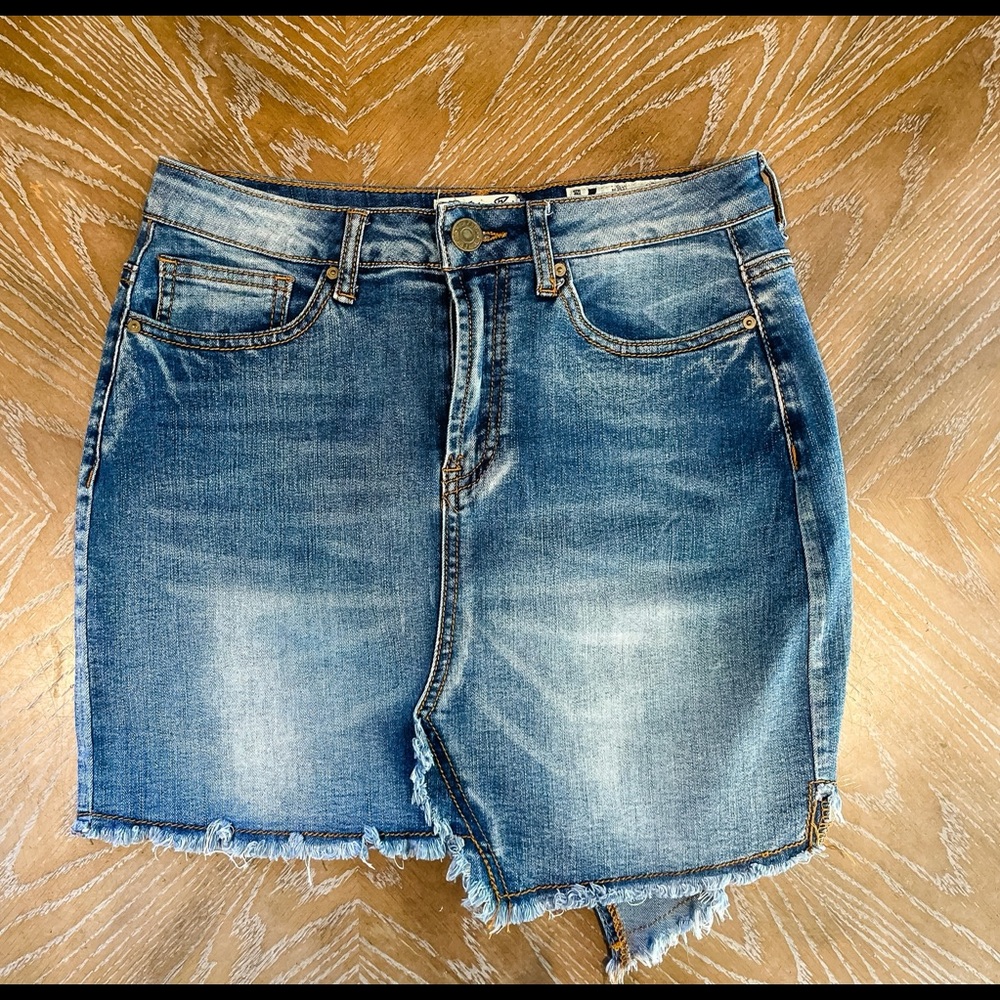 Asymmetrical Denim Skirt